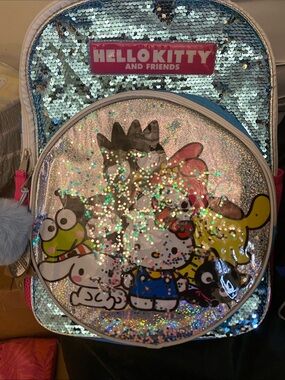 Hello Kitty Sequin Kids Backpack in Blue and Pink